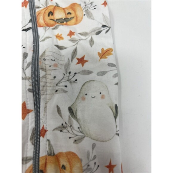 VELVET FAWN Boutique Full Zip Sleeper Halloween Pumpkin Bat Ghost 3-6 Month READ - Picture 5 of 10